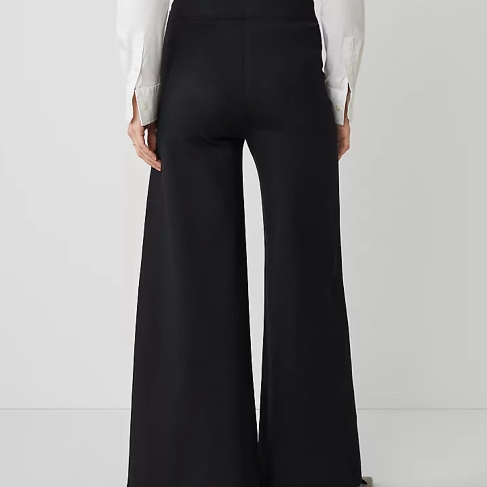 Ann Taylor The Sailor Dramatic Black Wide-Leg Stretchy Trousers Pants Size 16P - Picture 2 of 15